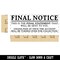 Final Notice Payment Due Collections Self-Inking Rubber Stamp Ink Stamper for Business Office
